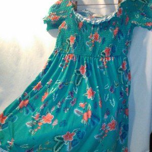 Bobbie Brooks Dress Off Shoulder Floral Bottom Hem